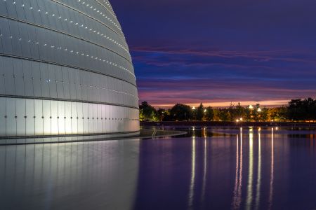 建筑,北京,景点,国家大剧院,现代建筑,城镇,天空,夜晚,特写