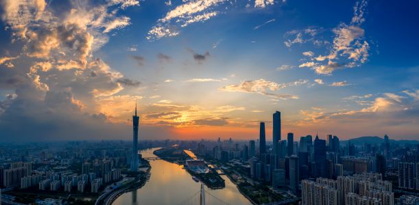 自然风光,城镇,天空,建筑,山川,全景