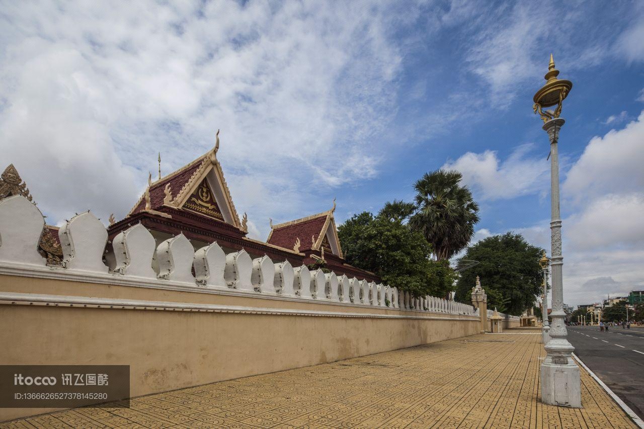 建筑,柬埔寨,寺塔