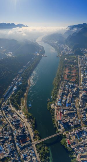 山川,俯瞰,自然风光,江河