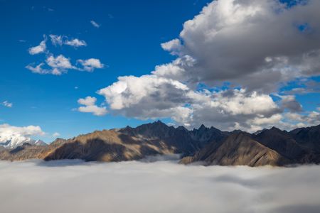 自然风光,天空,白云,中国,四川,雪山,全景,川西,云海