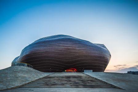 天空,建筑,城镇,鄂尔多斯,全景,中国,内蒙古