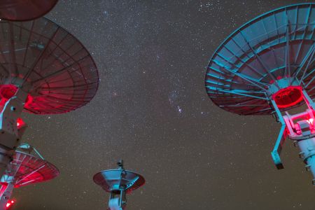 自然风光,星空,明安图镇,天文摄影,中国,内蒙古,卫星天线