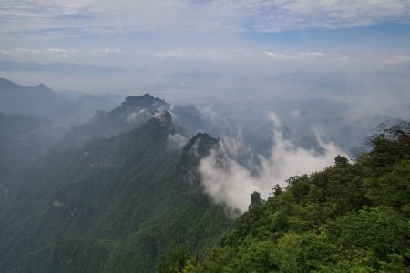 山川,雾,中国,自然风光,天空,白云,植物