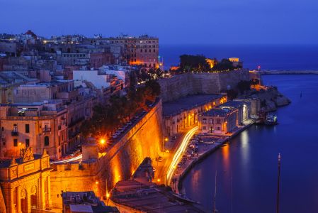国外,马耳他,建筑夜景,夜景照明,海洋,建筑,民俗风情,夜晚,俯瞰,都市夜景,城市夜景照明