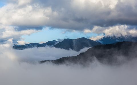 白云,阿里山,山川,中国,自然风光,台湾,天空,全景