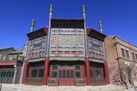 村镇,雪,冬天,城镇,建筑,古北水镇,中国,北京