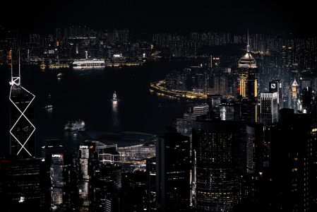 夜晚,航拍,都市夜景,香港,澳门,建筑,生活工作,城镇