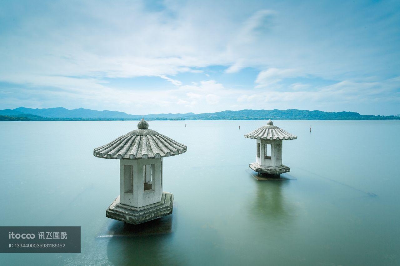 自然风光,建筑,湖泊
