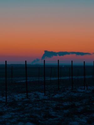 自然风光,冬天,天空,霞光,草原,道路,雪