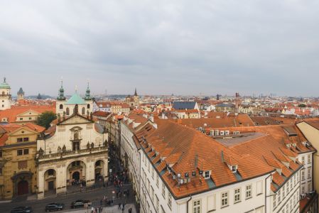 城镇,建筑,欧式建筑,都市,天空,白云,航拍