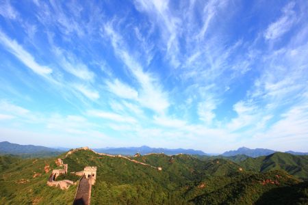 长城,建筑,自然风光,山川,天空,全景