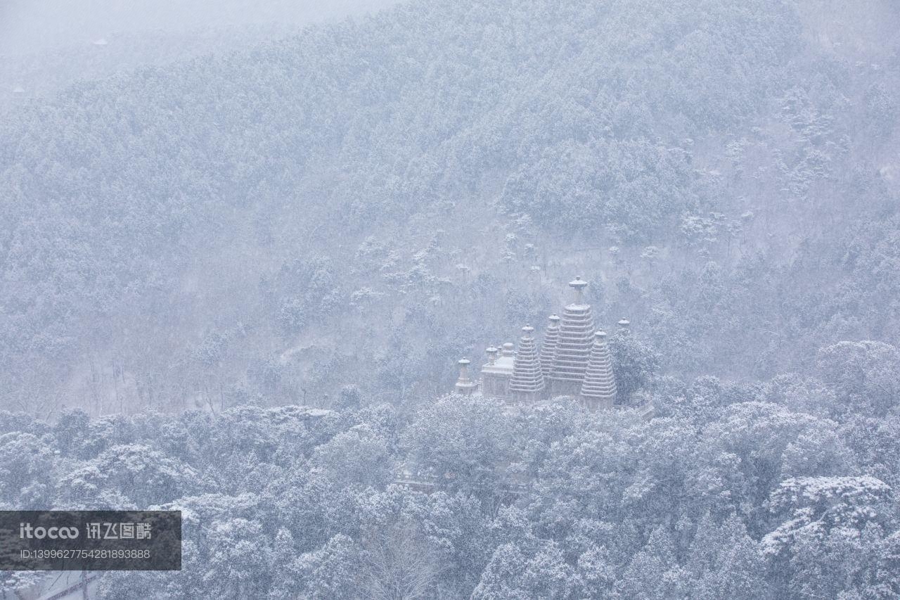 寺庙,建筑,冰雪