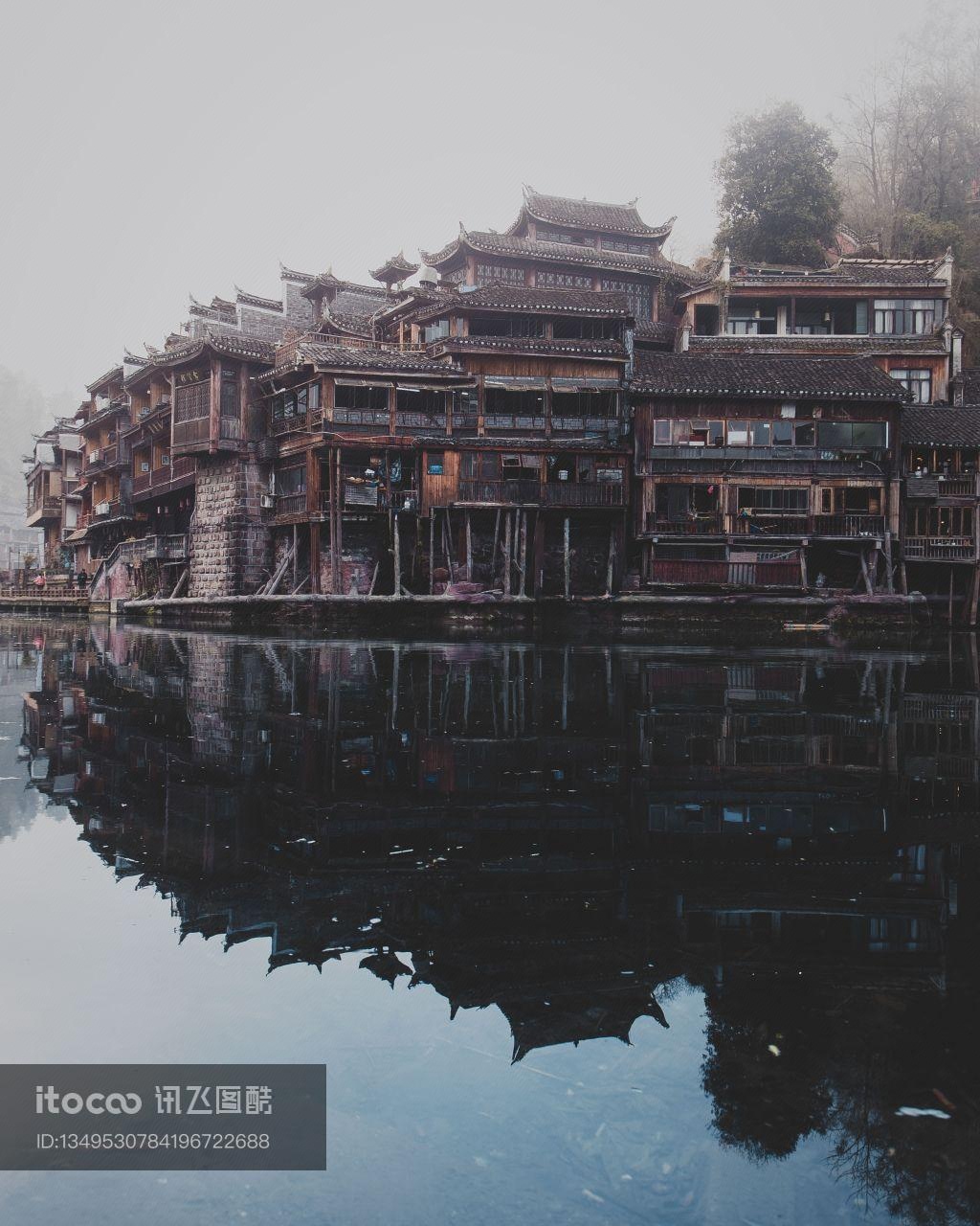 湖泊,传统建筑,建筑