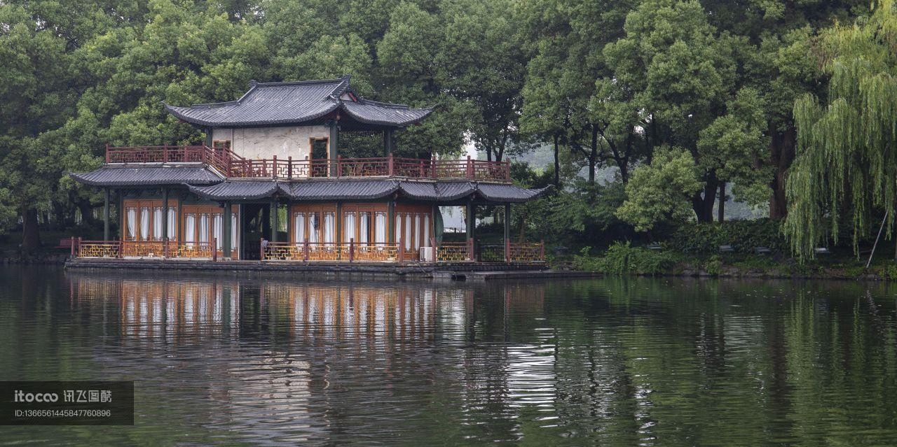 建筑,湖泊,中国