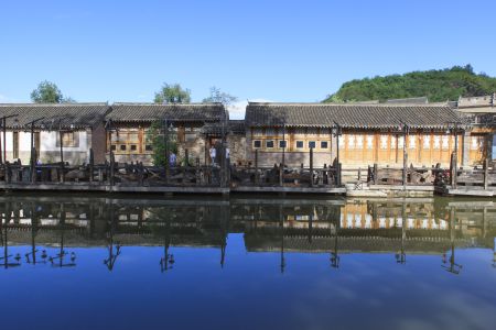 建筑,现代建筑,传统建筑,民居,城镇,江河,北京,古北水镇