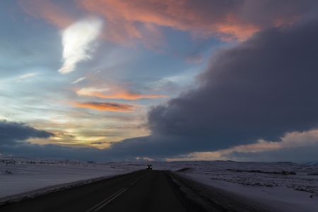天空,霞光,冰雪,自然风光,白云,冰岛