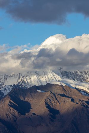 自然风光,雪山,天空,白云