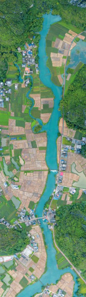 自然风光,森林,天空,江河,山川,俯瞰,建筑