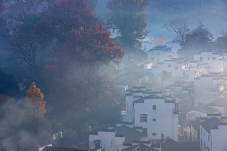建筑,山川,民居,城镇,自然风光,全景,中国,江西,婺源
