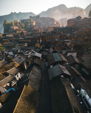 城镇,建筑,村镇,航拍,山川