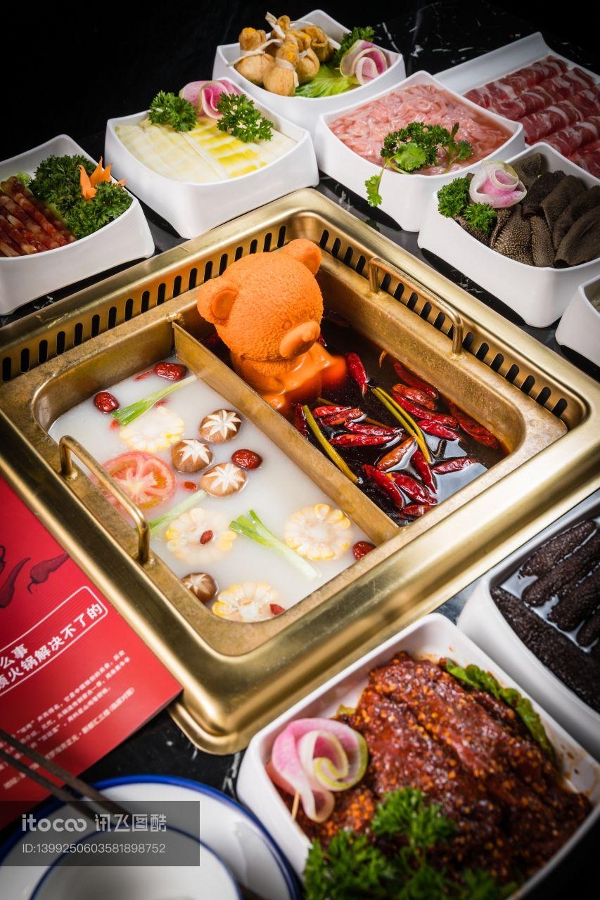 火锅,火锅配菜,特写