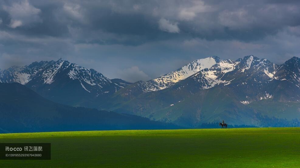 天空,自然风景,山峦