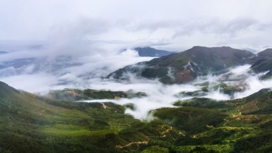 天空,山峦,云雾,自然风光,山川,白云