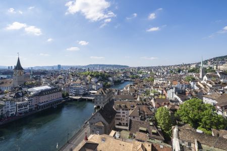 城镇,江河,建筑,桥梁,国外,全景,瑞士,村镇