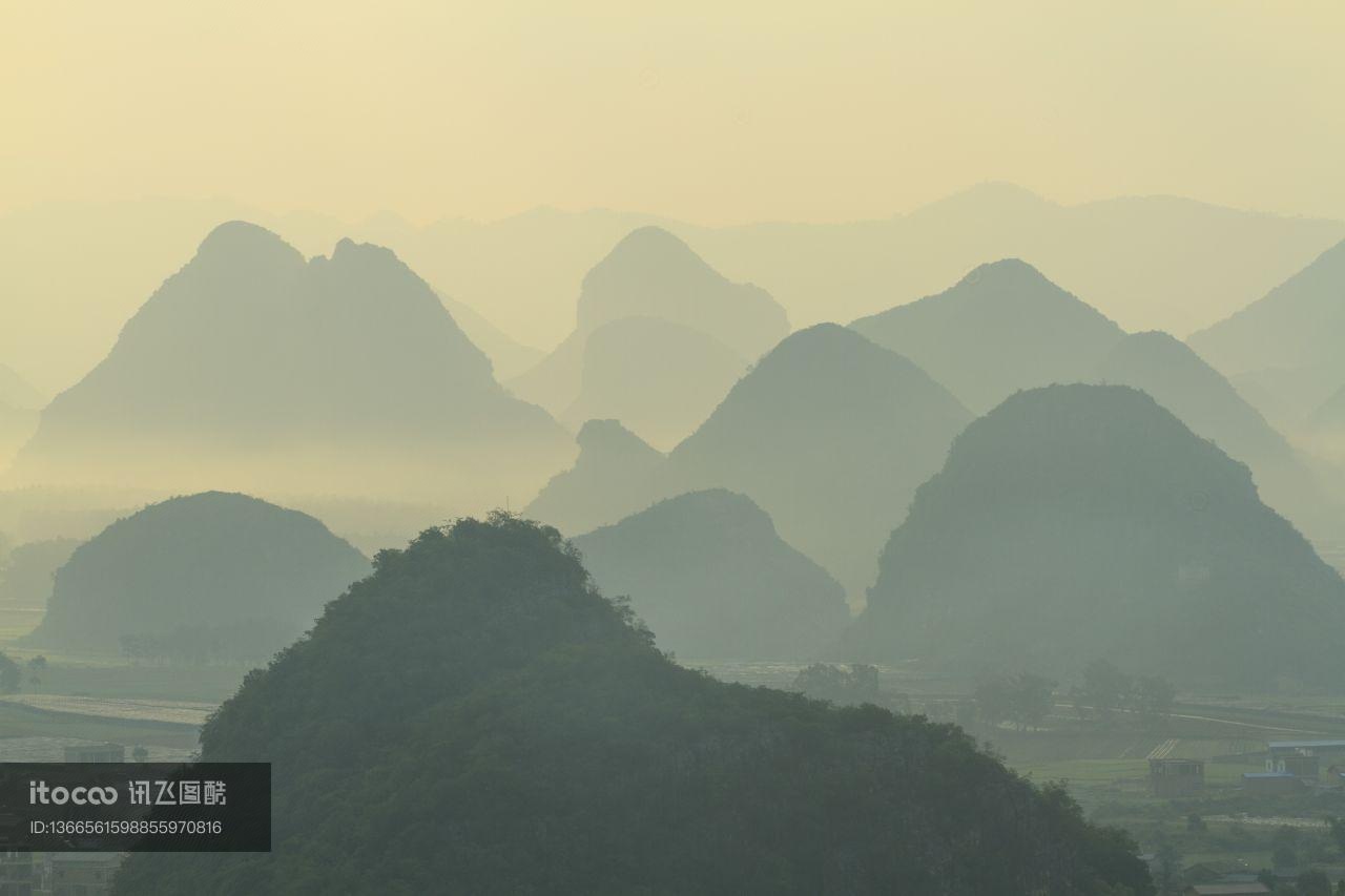 山川,雾,中国