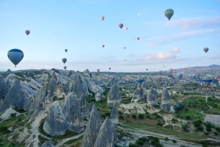 土耳其,国外,热气球,自然风光,山川,景点,俯瞰
