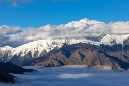 自然风光,川西,中国,四川,天空,雾,雪山,云海,白云,山川