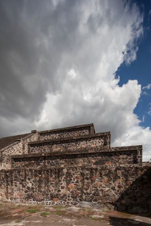 天空,白云,建筑,墨西哥,鹅卵石墙,祭坛,自然风光,城镇