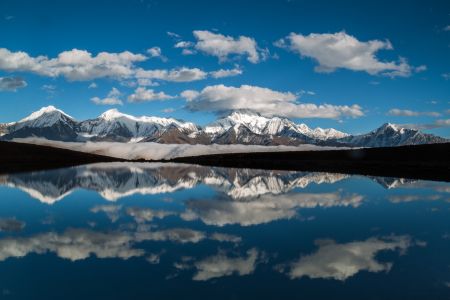 天空,湖泊,自然风光,雪山,白云,山川