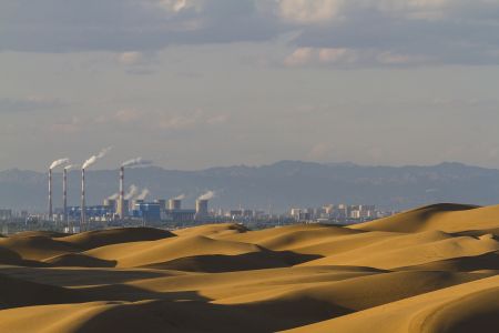 沙漠,天空,建筑,全景,鄂尔多斯,自然风光,中国,内蒙古