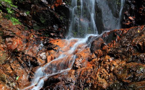 自然风光,瀑布,岩石,山川,江河