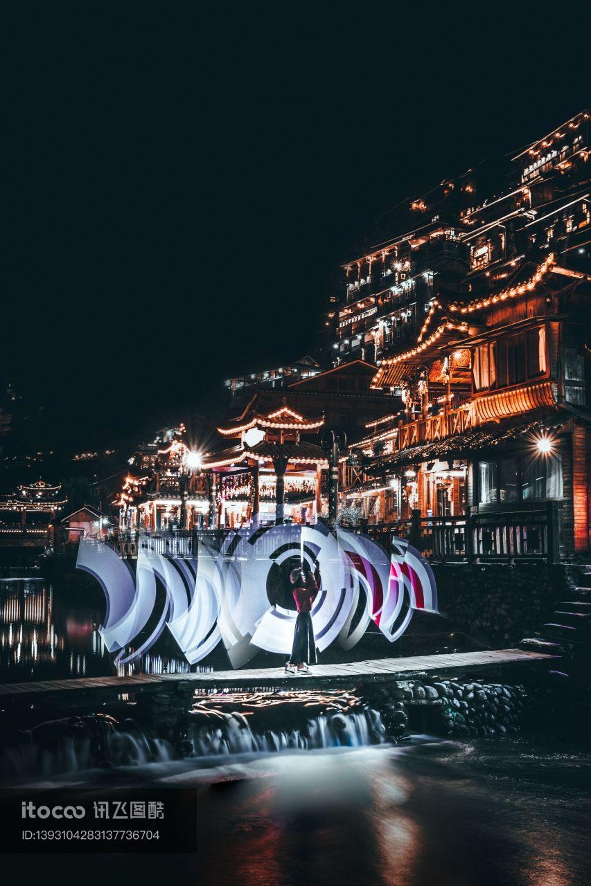 夜晚,建筑,建筑夜景