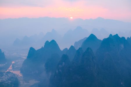 云雾,山峦,自然风景,天空,自然风光,日出