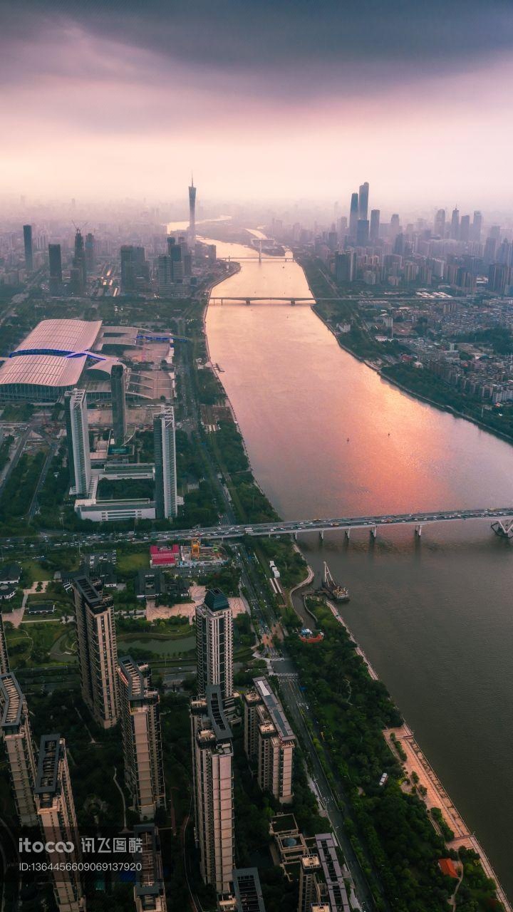 江河,都市,天空