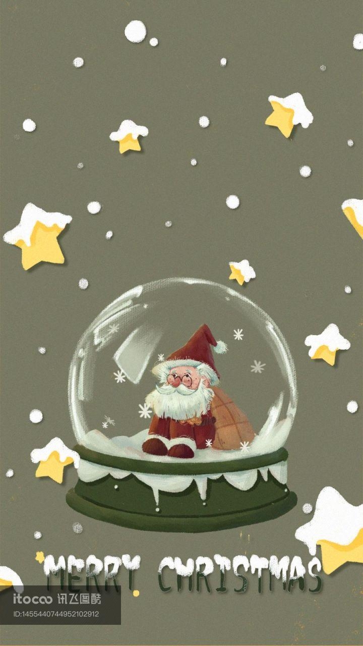 水晶球,工艺品,圣诞老人