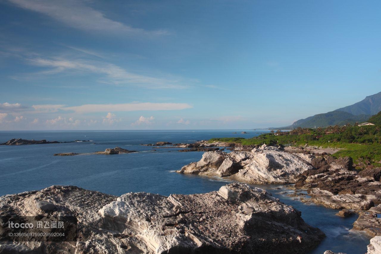 海洋,礁石,海滩