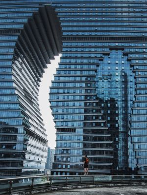 建筑,城镇,都市,天空,帅哥,全身像,环境人像