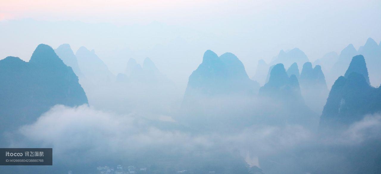 自然风景,山峦,云雾