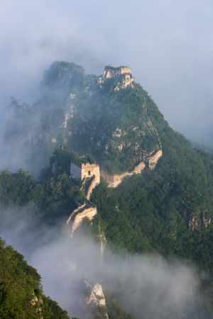 中国,北京,箭扣长城,历史古迹,自然风光,森林,山川,雾,植物,树木,建筑