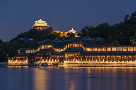 建筑,北海,公园,建筑夜景,传统建筑,中国,北京