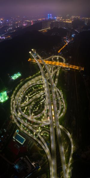 城镇,城市道路,俯瞰,生活工作,道路