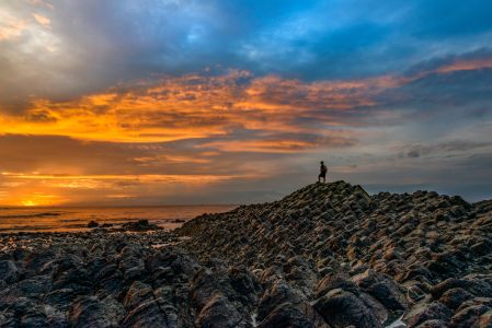 天空,日落,自然风光,沙滩,岩石,全景,霞光,人像,环境人像,卷积云