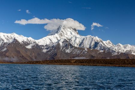 自然风光,湖泊,天空,雪山,全景