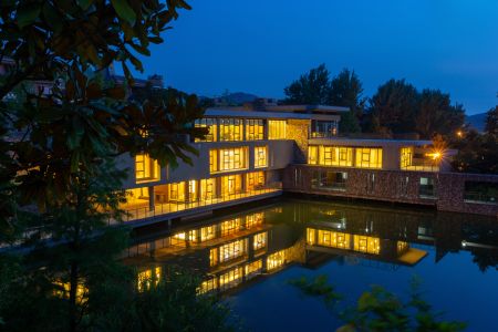 夜晚,建筑夜景,城镇,湖泊,中国,建筑,植物,天空