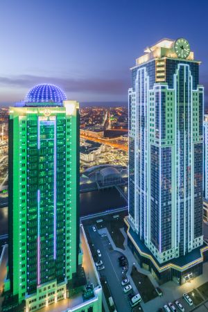 俄罗斯,建筑,建筑夜景,都市夜景,现代建筑,航拍,国外,城市夜景照明